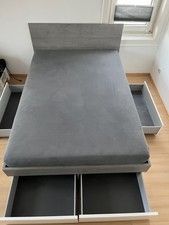 Bett: STAURAUMBETT  140/200 cm, in Weiß, Holz mit Schubladen