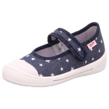 Superfit Hausschuh Ballerina BELLA 00261-80 Textil blau Sternchen Klett Gr.25-38