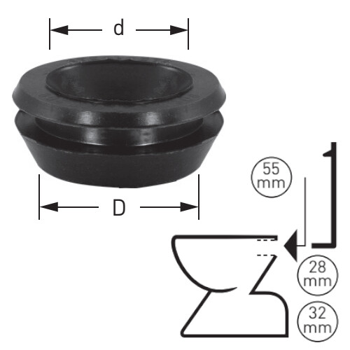 Asw stedo verbinder 55mm - Ø,