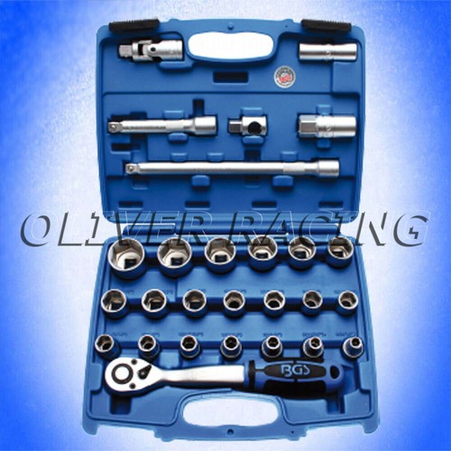 Ratchet box socket set - box, inch