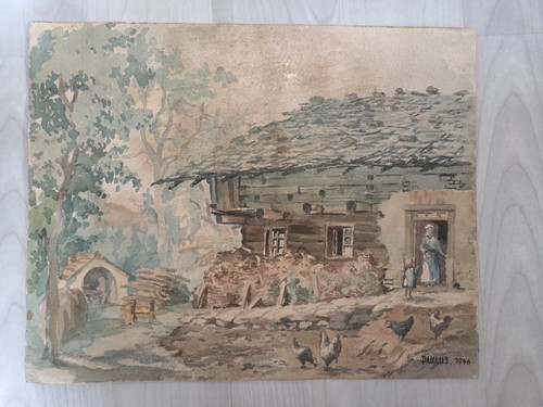 Original aquarell 1946 - aquarell,