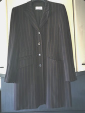 DINOMODA`DamenGehrockBlazerJackeSchwarzGestreiftViskoseSchurWolleGr.40-42