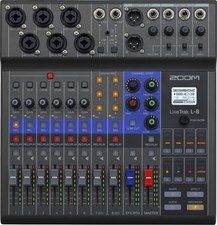 Zoom LiveTrak L-8 Podcast Mixer 8-Kanal Digital Mischpult Mehrspur Recorder Band