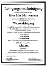 Lehrgangsbescheinigung