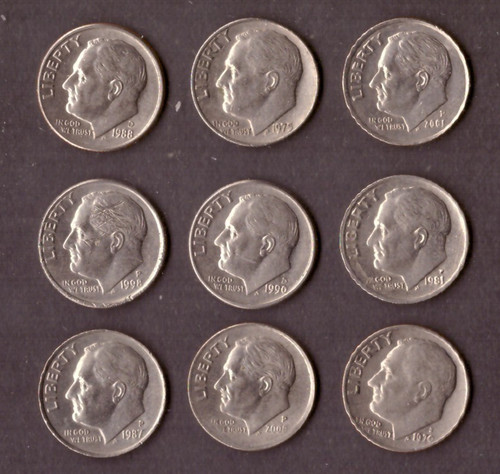 Usa sammlung münzen one - sammlung, dime