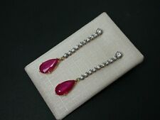 Brillant Farbstein Ohrhänger  Weißgold 750 -  D. Treusch Heidelberg ungetr.