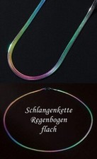 außergewöhnliche Schlangenkette Regenbogen flach Edelstahl Halskette Kette 60 cm
