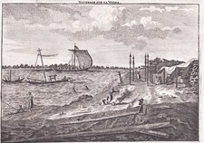 Wolga river Fluss Russia Russland Russie engraving Kupferstich Bruyn 1718