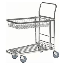 Kongamek Edelstahl Einkaufswagen Etagenwagen Transportwagen Rollwagen 2 Böden