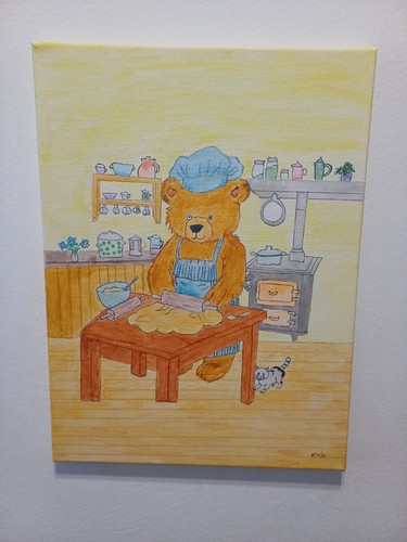 Bild selbst gemalt - papa, bär