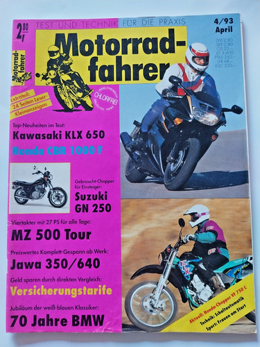 Motorradfahrer 1993 kawasaki - motorradfahrer, 4/1993