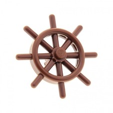 1x Lego Steuerrad 2x4x4 rot braun Pin mit Schlitz Nautik Schiff Boot 52395 4790b