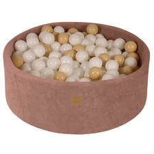 Meowbaby Bällebad Ballpool Kinderpool Bälle Beige Weiß 200 Stück 90x30cm Ball823
