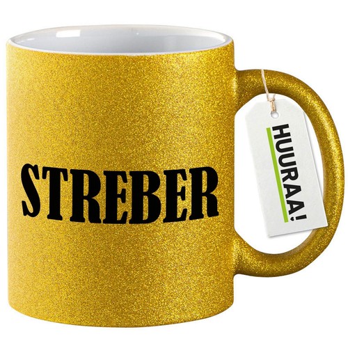 Glitzertasse streber - glitzertasse,