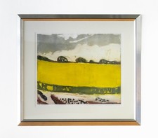 KLAUS FUSSMANN, RAPS BEI DÜSTNISHY 1990, Galerierahmung, Farbaquatinta-Radierung