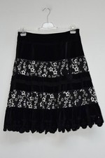 Elegance Stufenrock Rock warm Samt Wolle lang Gr 42 Top Zustand