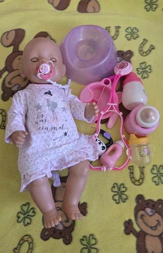 Baby born puppe - mit, zubehör
