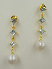 Topas, Perle - Ohrringe