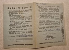 Garantieschein Hercules Prima Sachs 505/2B Scheckheft Wartungsplan