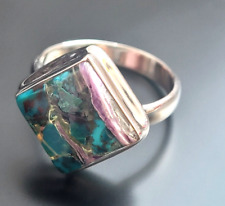 Unikat 925 Sterling Silber Ring Charoit Chrysokoll Edelstein Gr. 19 Echtschmuck