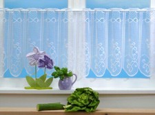 Bistrogardine Ina ca. 160x50 cm weiß Jacquard Fenstergardine Cafehaus Modellwahl