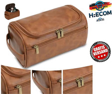Kosmetiktasche groß Leder Kulturbeutel Herren Damen Reise Dopp Kit hängend prakt