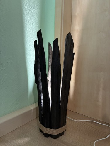 Tischlampe altholz 64cm - tischlampe,