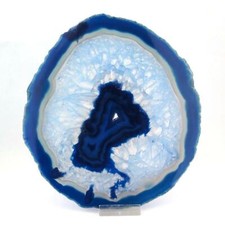 große XL Achatscheibe blau A - Qualität poliert Ø 195 mm Achat Scheibe R5 p