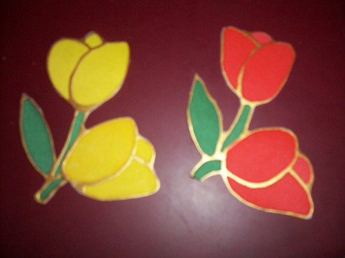 Seidenbild tulpe 2x - tulpe,,