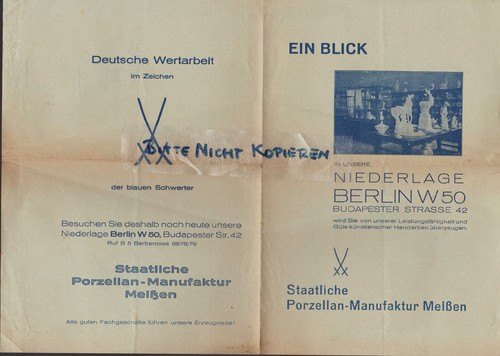 Meissen berlin prospekt 1935 - meissen,