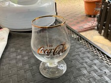 6x COCA COLA Glas  Retro Schwenker 0,3 L Goldrand Tulpe Cognac 80er Jahre