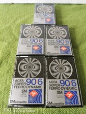5x AGFA SUPER FERRO DYNAMIC 90+6 Bespielt +Beschriftet