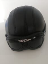 Retro Helm Halbschale mit Brille