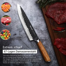 Hecef® Damaskus Messer Ultra-scharf 67Schichten VG10 Japanische Profi Kochmesser