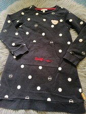 Steiff Kleid Gr. 104 Dunkelblau mit Weißen Punkten & Teddy