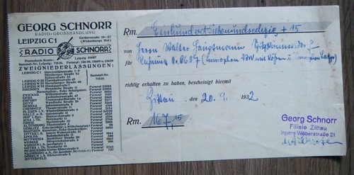 Alte rechnung georg schnorr - alte,