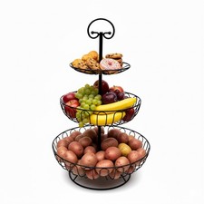 Obst Etagere Obstschale Obstkorb Obst Aufbewahrung Gemüsekorb 3 Etagen Metall