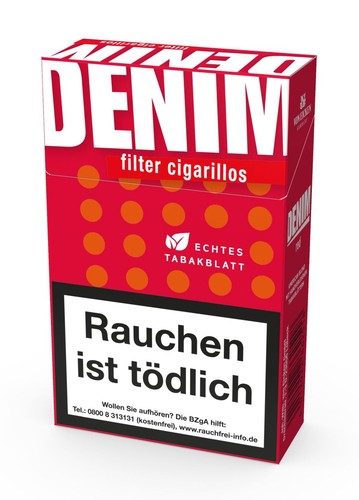 Denim red cigarillos box - cigarillos, l-box