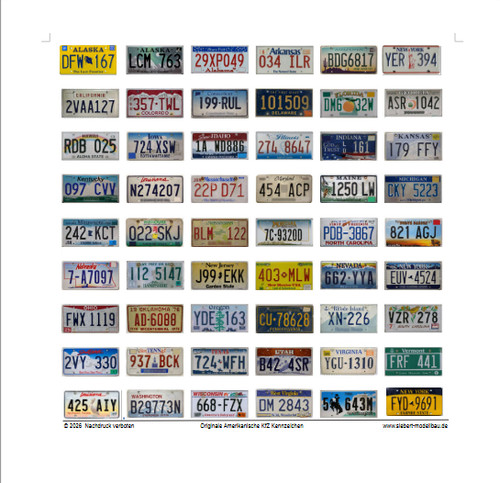 Decal amerikanische kfz - 'amerikanische,