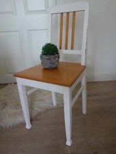 Vintage Stuhl Küchenstuhl Holz weiß Buche Shabby Chic 70er Jahre