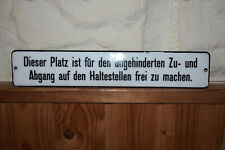 Altes Emailschild Haltestelle Straßenbahn,Bahn,Deko,Original,Schienenverkehr