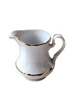 Winterling Milchkännchen Porzellan Weiß Goldrand Vintage Kaffeegeschirr