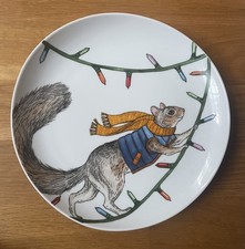 WEST ELM Designer Rachel Kozlowski Porzellan Salatteller Weihnachten Eichhörnchen selten