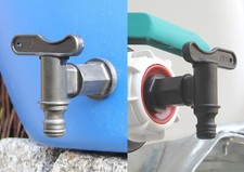 2 x Auslaufhahn Wasserfass, Faß Hahn, Gardena kompat., Regentonne, IBC Tank 1000