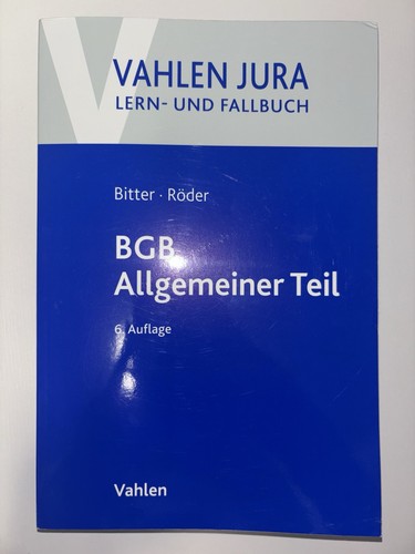 Bgb allgemeiner teil vahlen - bgb,