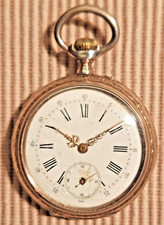 silberne antike Herren Taschenuhr, ca. 1890, läuft, pocket watch