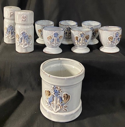 Vintage keramik eierbecher set - vintage,