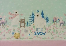 Festive forest border Hilco grün Baumwoll-Jersey Bordüre Kinderstoff 25 cm