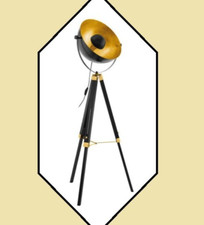 EGLO 49618 COVALEDA Stehlampe Stehleuchte Dreibeingestell Schwarz Gold E27 NEU