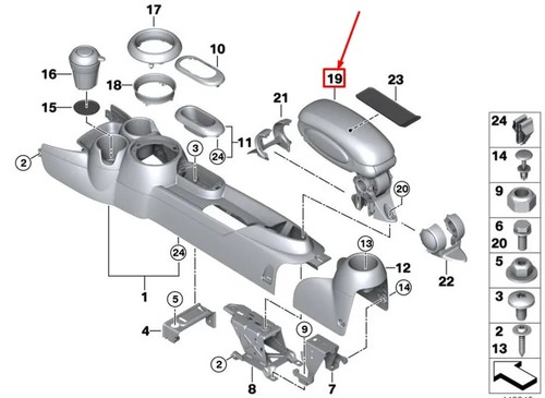 Mini cooper f56 mittelarmlehne - cooper,